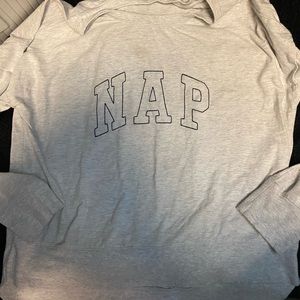 Nap sweatshirt by Gap. Pre-loved. High low at waist.